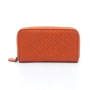 Pre-owned Leather wallets Bottega Veneta Vintage , Orange , Dames