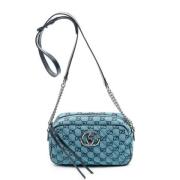 Pre-owned Canvas shoulder-bags Gucci Vintage , Blue , Dames