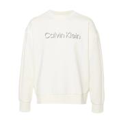 Shadow Embossed Logo Trui Calvin Klein , White , Heren