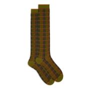 Groene Tartan Katoenen Lange Sokken Gallo , Multicolor , Heren