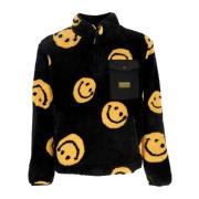 Smiley Zwarte Teddybeer Print Jas Market , Black , Heren