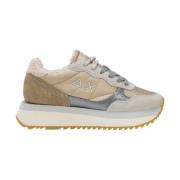 Witte Cream Sneakers Z44213 Sun68 , Multicolor , Dames