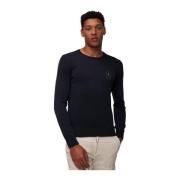 Donkerblauwe Crewneck Sweater Aeronautica Militare , Blue , Heren