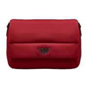 Nylon Adelaar Plaque Schoudertas Emporio Armani , Red , Dames