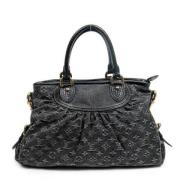 Pre-owned Canvas handbags Louis Vuitton Vintage , Black , Dames