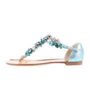 Pre-owned Leather sandals Giuseppe Zanotti Pre-owned , Blue , Dames