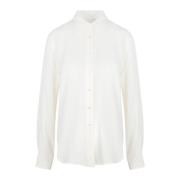 Zijden Lange Mouw Klassieke Kraag Shirt Jucca , Beige , Dames