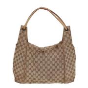 Pre-owned Canvas totes Gucci Vintage , Beige , Dames