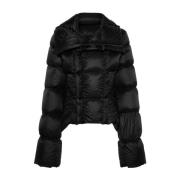 Zwarte Gewatteerde Double Breasted Jas Rick Owens , Black , Dames