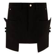 Zwarte wollen rok met zakken Rick Owens , Black , Dames