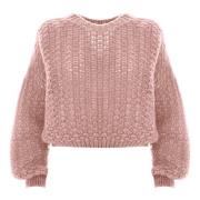 Mohair Wol Cropped Jumper Kocca , Pink , Dames