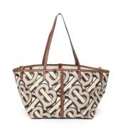 Pre-owned Coated canvas handbags Burberry Vintage , Beige , Dames