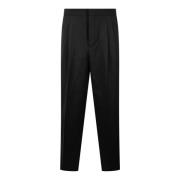 Wijde wollen gabardine broek Ami Paris , Black , Heren