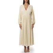 Elegante Crème Lange Mouw Jurk Max Mara Weekend , Beige , Dames