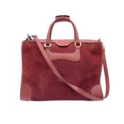 Pre-owned Suede handbags Gucci Vintage , Red , Dames