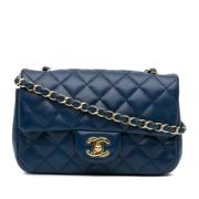 Pre-owned Leather chanel-bags Chanel Vintage , Blue , Dames