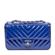 Pre-owned Leather shoulder-bags Chanel Vintage , Blue , Dames