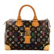 Pre-owned Coated canvas handbags Louis Vuitton Vintage , Black , Dames