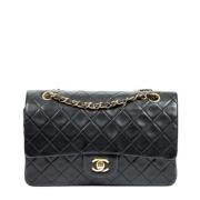 Pre-owned Leather shoulder-bags Chanel Vintage , Black , Dames