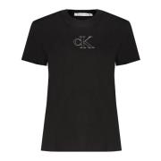 Katoenen T-shirt met korte mouwen en logoprint Calvin Klein , Black , ...