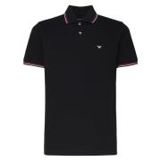 Zwart Poloshirt met Logoprint Emporio Armani , Black , Heren