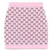 Roze Jacquard Rokken met Geribbelde Tailleband Gucci , Pink , Dames