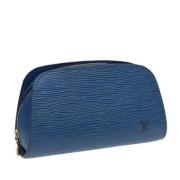 Pre-owned Leather pouches Louis Vuitton Vintage , Blue , Dames