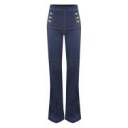 Bootcut jeans met knopen op de zakken Kocca , Blue , Dames