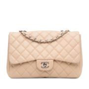 Pre-owned Leather chanel-bags Chanel Vintage , Beige , Dames