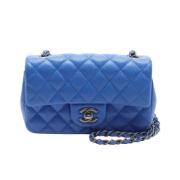 Pre-owned Leather chanel-bags Chanel Vintage , Blue , Dames