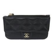 Pre-owned Leather wallets Chanel Vintage , Black , Dames