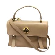 Pre-owned Leather handbags Yves Saint Laurent Vintage , Beige , Dames