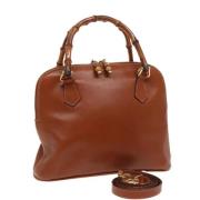 Pre-owned Leather gucci-bags Gucci Vintage , Brown , Dames