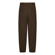 Bruine Wol Tapered Broek Jil Sander , Brown , Heren