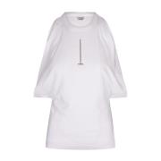 Witte Geribbelde Tanktop met Ketting Alexander McQueen , White , Dames