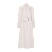 Witte Wol Midi Wrap Jas Max Mara , White , Dames