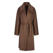 Luxe Camel Cashmere Jas met Riem Max Mara , Brown , Dames