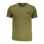 Korte Mouw Slim Fit Geborduurd T-shirt Timberland , Green , Heren