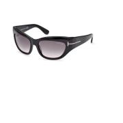 Zwarte Gradient Zonnebril Ft1065 Stijl Tom Ford , Black , Heren