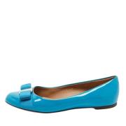 Klassieke Leren Loafer Schoen Salvatore Ferragamo , Blue , Dames