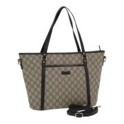 Pre-owned Leather totes Gucci Vintage , Beige , Dames