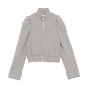 Heather Grey Puff Sleeve Jack Dries Van Noten , Gray , Dames