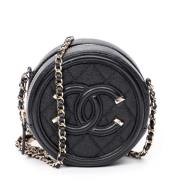 Pre-owned Leather shoulder-bags Chanel Vintage , Black , Dames