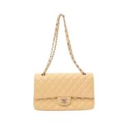 Pre-owned Leather chanel-bags Chanel Vintage , Beige , Dames