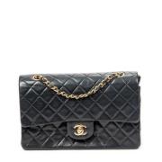 Pre-owned Leather shoulder-bags Chanel Vintage , Black , Dames