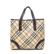 Pre-owned Coated canvas handbags Burberry Vintage , Beige , Dames