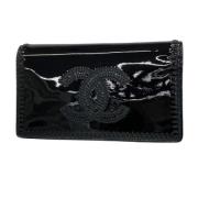 Pre-owned Leather wallets Chanel Vintage , Black , Dames