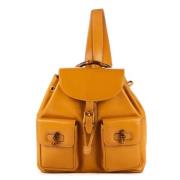 Pre-owned Leather shoulder-bags Gucci Vintage , Yellow , Dames