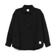 Zwarte Polo Shirt met Knoopsluiting Emporio Armani , Black , Heren