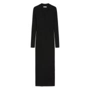 Gebreide Zwarte Jurk met V-Hals Max Mara , Black , Dames